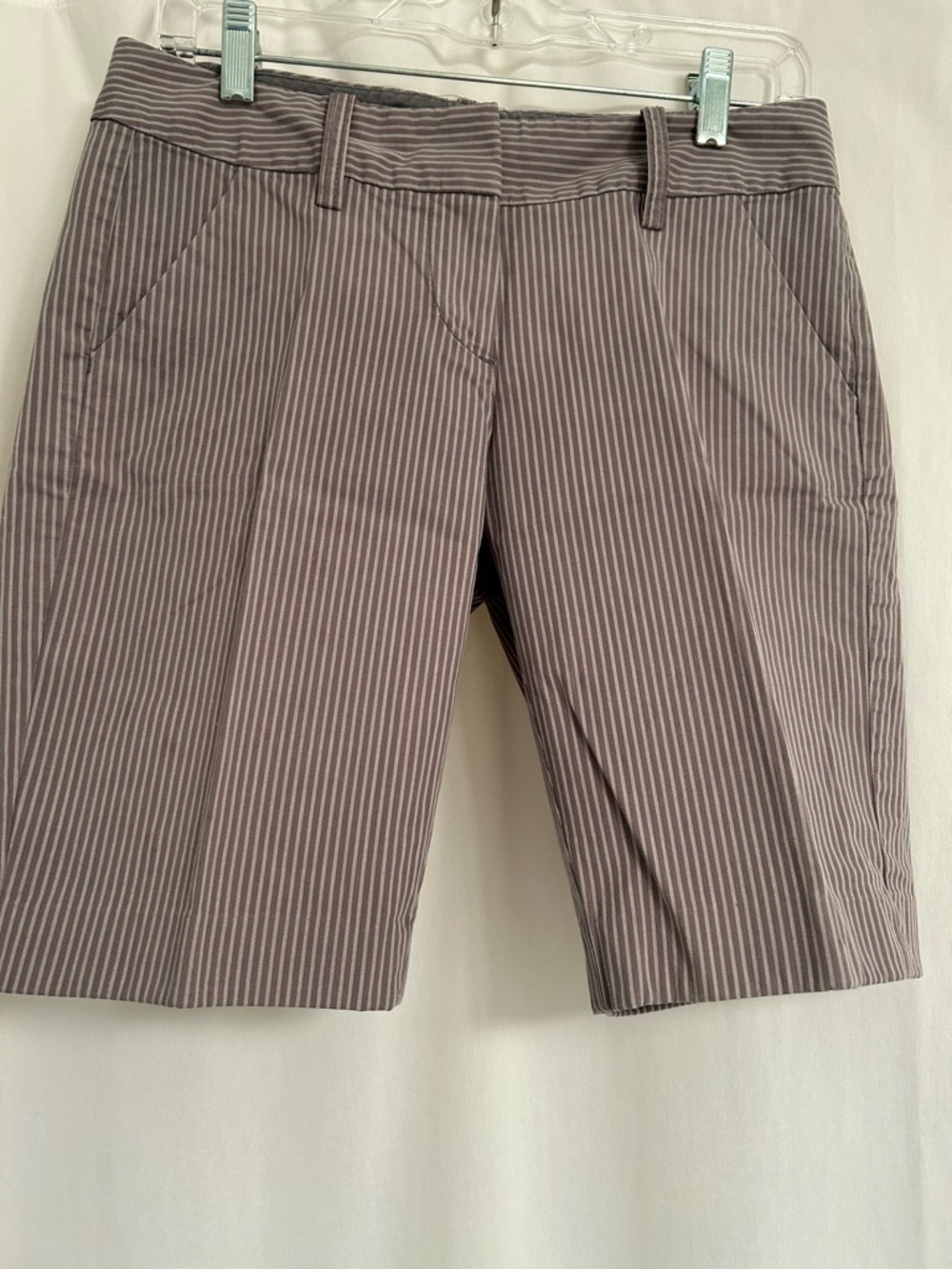Old Navy Taupe Pinstripe Bermuda Shorts
